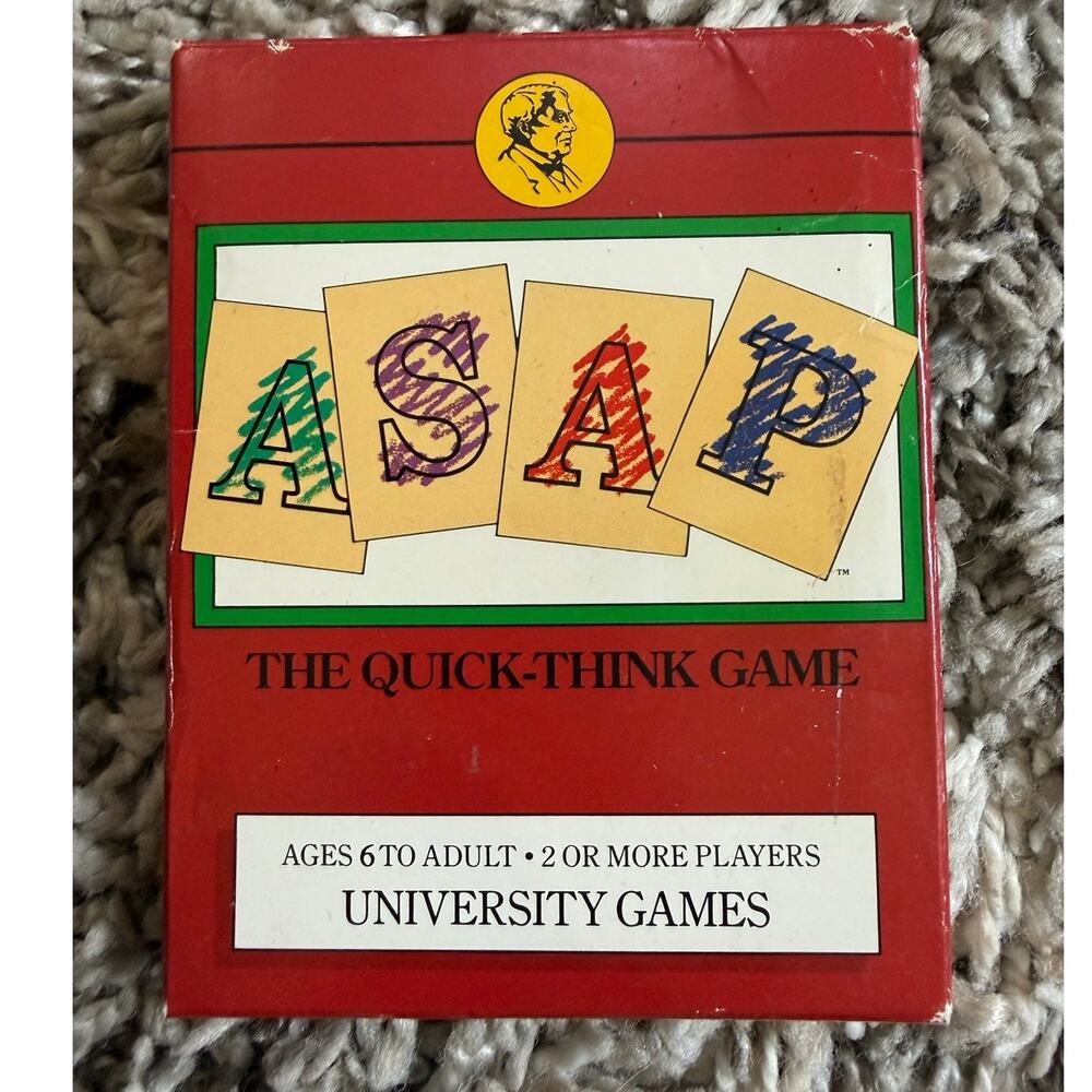 Vintage ASAP Card Game Travel Edition 1990 University Games COMPLETE